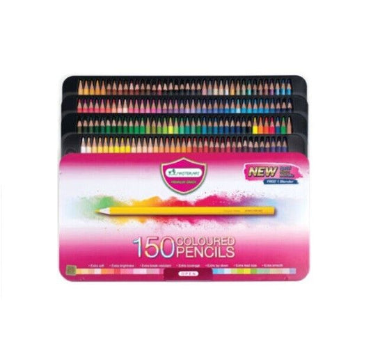 Master Art Colored Pencils Wood Box Set 150 Colors Coloring Drawing Art Painting