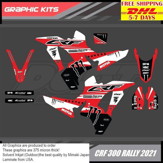 L26 Stickers Kit For Honda CRF 300 Rally 2021 Motocross Graphics Bike Decals crf