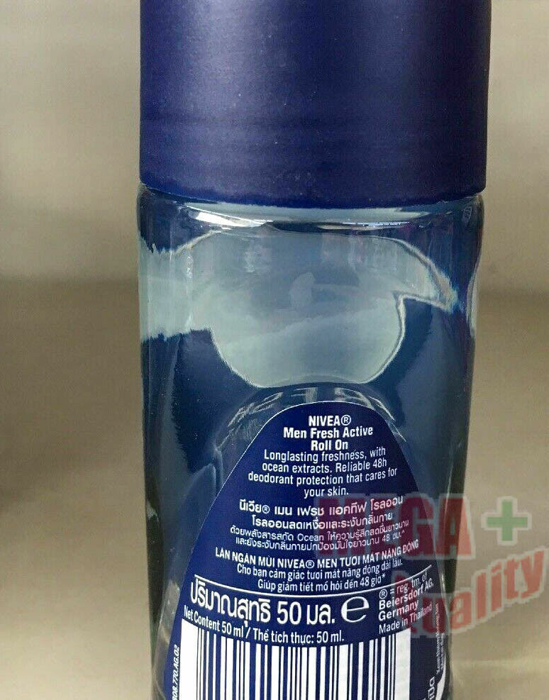 50 ml. NIVEA Men Fresh Active Antiperspirant Roll On Underarm Armpit 48 Hours