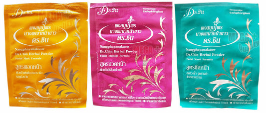 Set of Thai SPA Herbal Powder FACIAL MASK SCRUB MASSAGE Natural Herb by Dr.Chin