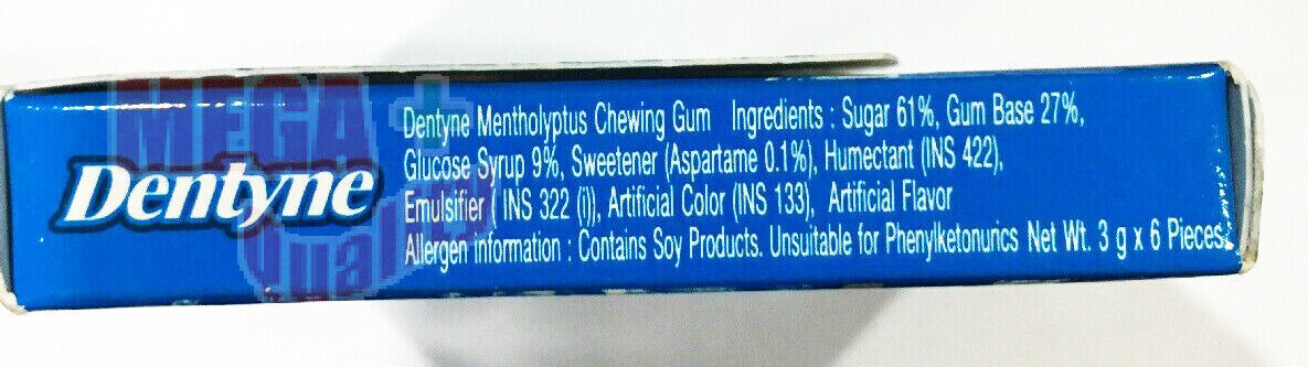 10 x Chewing Gum Dentyne Long Lasting Freshness Crystal Bead Mentholyptus 18 g