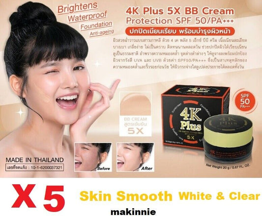 5X 4K Plus 5X BB Cream Sunscreen SPF 50 PA+++ Waterproof Brighten Anti-agieng