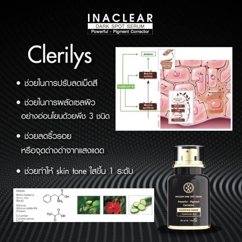 Inaclear Cream Serum Pico Lotion Reveal bright soft moist skin dark spots fade