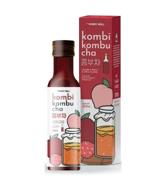 Whery Well KOMBI KOMBUCHA Drink metabolism system healthy no sugar added 250ml.