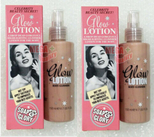 2 x SOAP & GLORY Celebrity Beauty Secret Glow Lotion Body Glimmer Moisture 150ml