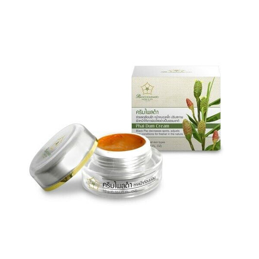 Plai 1 Black Night Cream Phai Dum for Reduce Dark Spots, Melasma Thai Herbs 10 g