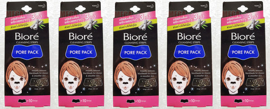 5 x KAO BIORE Cleansing Strips Nose Pore Pack remove blackheads JAPAN ACNE MARK