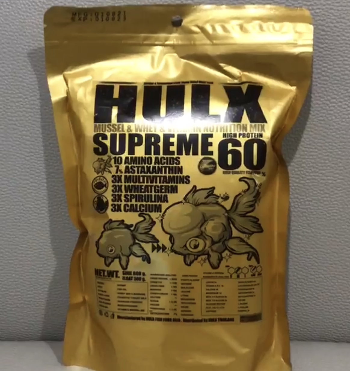 HULX SUPREME Goldfish Food Sinking Pellets Whey Mixed High Quality Protein 60%