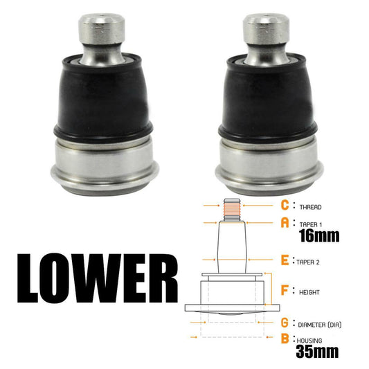 2x Ball Joint Lower For Nissan March Micra K13 Almera Versa Sedan 2010-2015