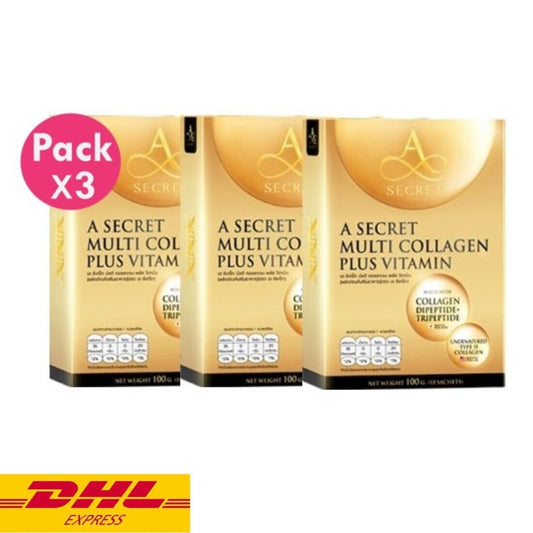 3x A Secret Multi Collagen Plus Vitamin Anti Aging Nourish Skin Younger Smooth