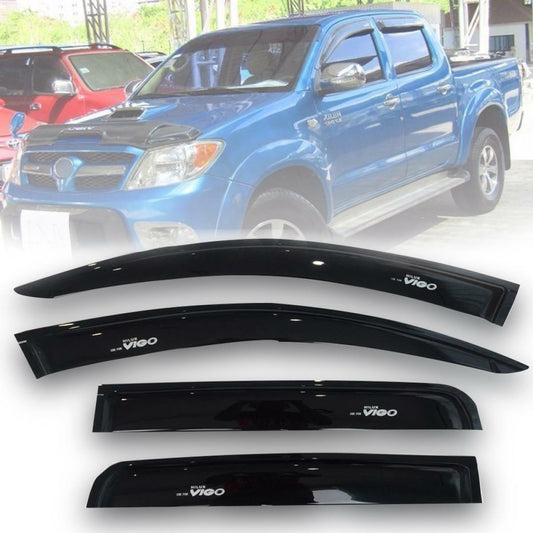 Sun Visor Wind Deflector Black Fit Toyota Hilux SR MK6 4 Doors Pickup 2005-11