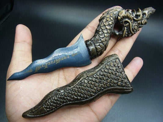 Naga Knife Meed Mor Leklai Nampee Talisman Holy Magic Dagger Power Thai Amulet