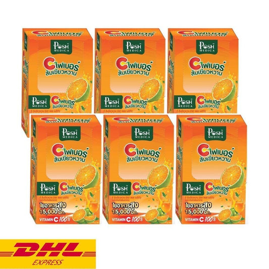 6x Posh Medica Tangerine C Fiber Powder Drink Help Excretion Vitamin C Probiotic