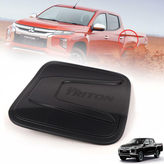 Cover Fuel Oil Cap Matte Matt Black For New Mitsubishi Triton L200 MY19 2019
