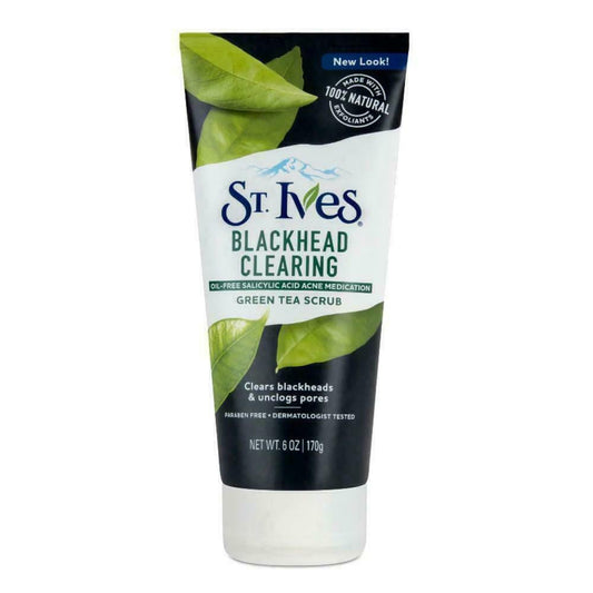 St. Ives BLACKHEAD CLEARING SCRUB Oil-Free Unclogs Pores Natural Green Tea 170g.