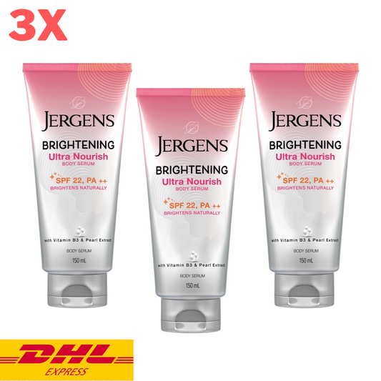 3x Jergens Brightening Ultra Nourish Body Serum SPF22 PA++ Sun Protect 150 ml