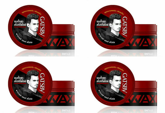 4 x GATSBY Hair Styling Wax Power and Spikes From JAPAN 75 g.