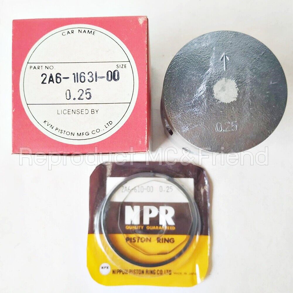 Yamaha DT125 (1978 - 1981) Piston & Ring Set Oversize 0.25 (Diameter = 56.25mm.)