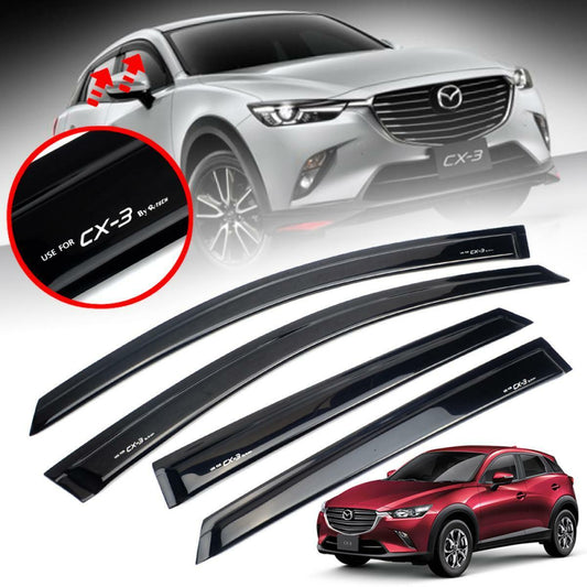 Weather Guards Black Visor Windshield For Mazda CX3 CX-3 Hatchback 2016 17 18