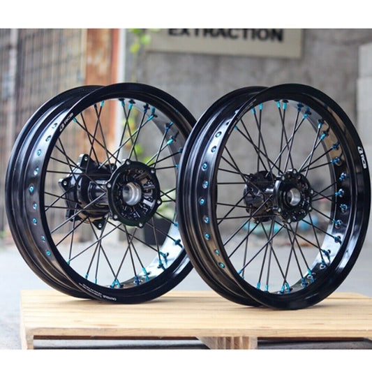 Wheels Set Yamaha WR155R 3.5 / 4.25 - 17 Black Powder coat Front Rear Motocross