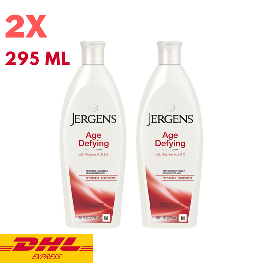 2x Jergens Age Defying Body Lotion Revitalizes Replenishes Moisturizer 295 ml
