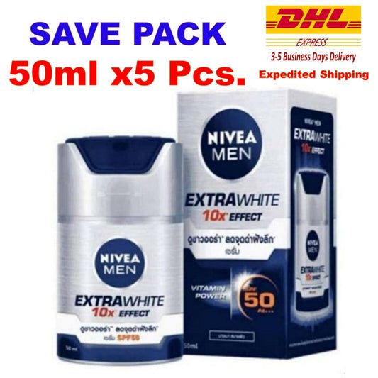 5x NIVEA MEN Extra Aura Smooth Skin Super Serum Best Face Moisturizer SPF50