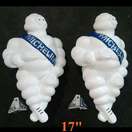 2x17 INCHS MICHELIN PLASTIC FIGURE BIBENDUM ADVERTISE TIR BRACKET TRUCK DECOR