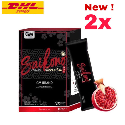 2x New Saikono Fish Collagen 10000mg Whitening Skin Tighten Pores Reduce Acne
