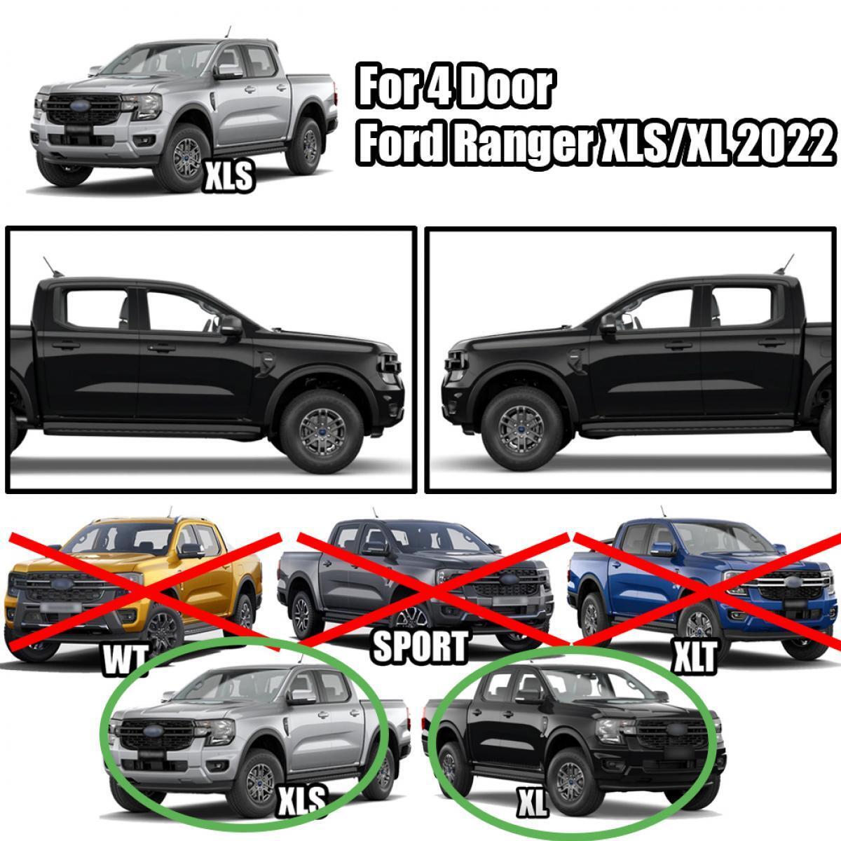 For Ford Ranger P703 XL XLS 2022-24 4PCs Doors Handle Chrome Trim Exterior Cover