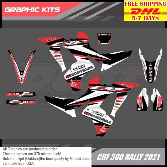 V17 Stickers Kit For Honda CRF 300 Rally 2021 Motocross Graphics Bike Decals crf