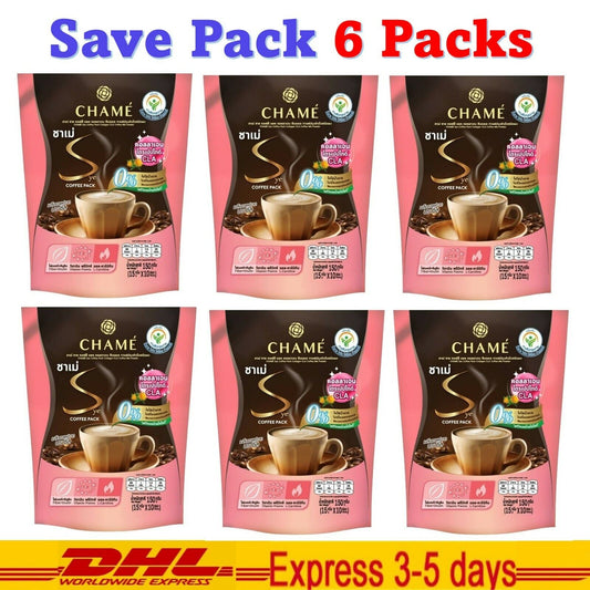 6x CHAME Sye Coffee Pack Collagen Instant Powder Mix CLA Fiber Weight Control