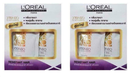 2 x LOreal Xtenso Oleoshape Straightening Kit for Resistant Hair 125ml.
