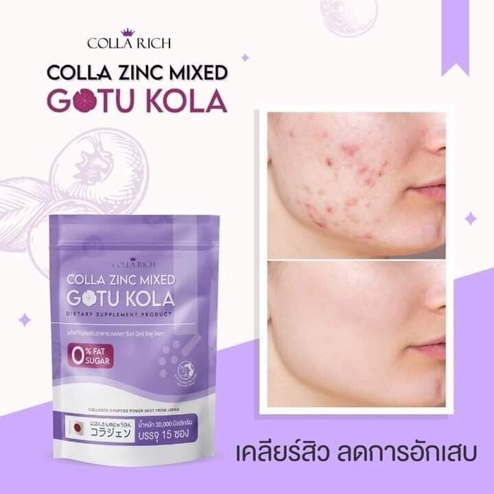 2x Colla Zinc Mixed GOTU KOLA Grape Hight Vitamins Skin Beauty 0% Sugar Fat