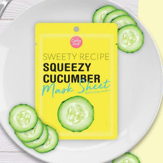Cathy Doll Sweety Recipe SQUEEZY CUCUMBER Mask Sheet Replenishing Moisture 25g.