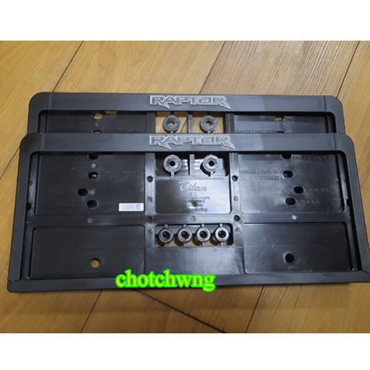 License Plate Frame Ford RAPTOR ABS and Acrylic Sheet Screw Caps Black Genuine