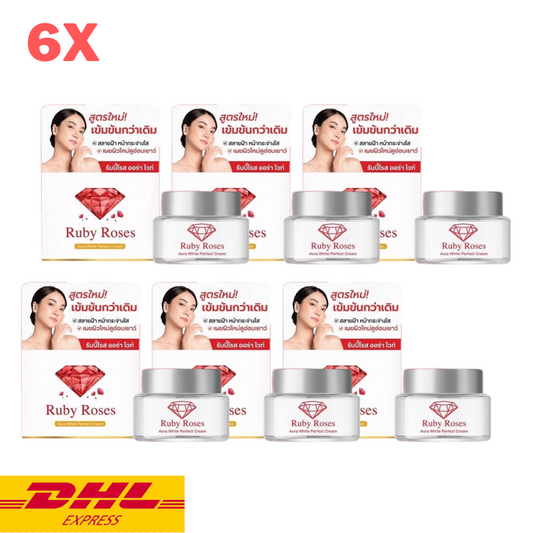 6x Ruby Roses Aura White Perfect Cream Facial Skin Brightening Anti-aging 15 g