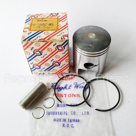Piston + Rings + Pin + Circlips OS 0.50 Dia:50.50mm Fits Suzuki 1978-1981 TS100