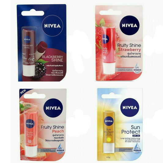 4.8g NIVEA Lip Balm Lip Care Soft Smooth Shine Beauty Skin BLACKBERRY Fruity