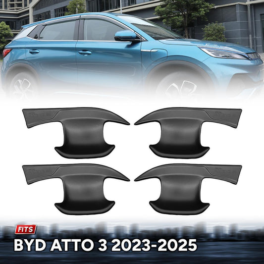 Matte Black Exterior Door Handle Bowl Cover 4PCs FIT BYD ATTO 3 2023-2025 SUV