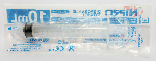 NIPRO DISPOSABLE SYRINGE LATEX FREE HIGH QUALITY WITHOUT NEEDLE 10 ML