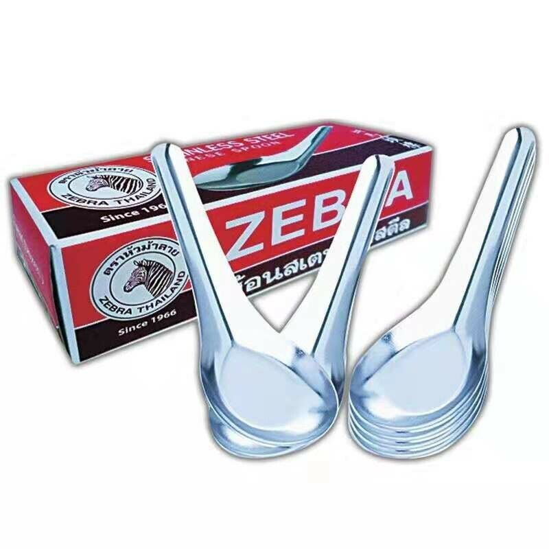 ZEBRA Soup Spoon Thai Chinese Stainless Steel Food Dessert Kitchen Reg./ Small