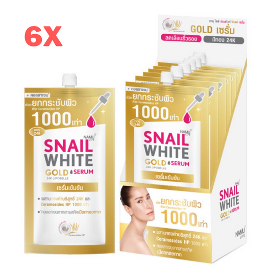 6x Snail White Gold Serum 24K Gold Collagen Reduce Wrinkle Firm Anti-aging 6ml