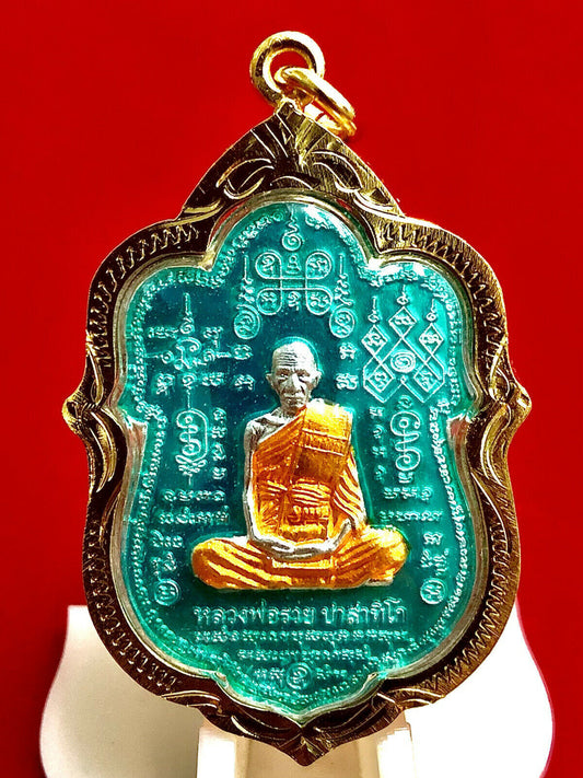 LP Ruay Wat Tako Gold Case Magic Thai Buddha Amulet Charm Talisman L017 Holy