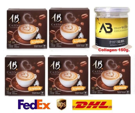 5x AB Coffee mixed bird's nest Nourish Health Body Skin Healthy & Collagen 150g.