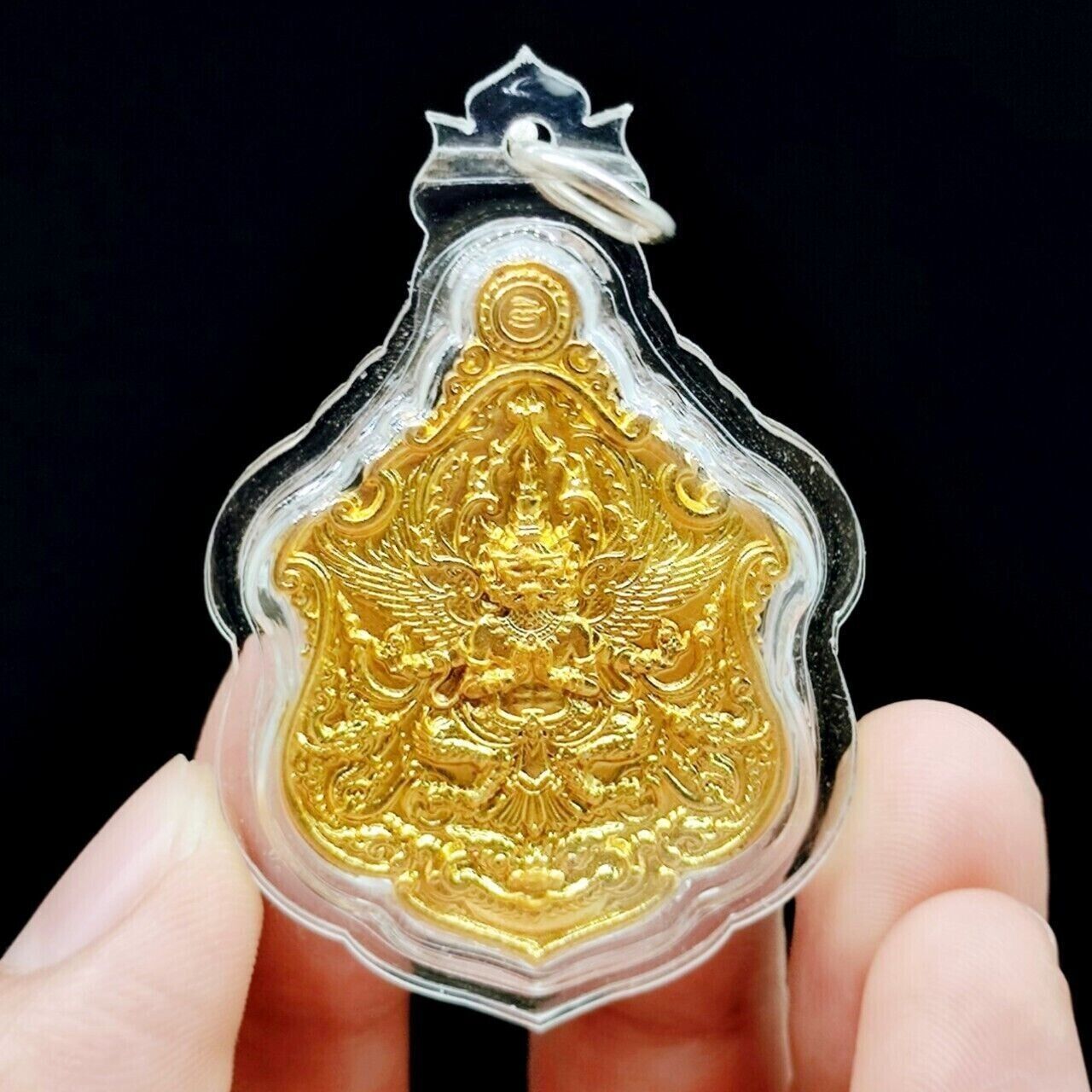 Garuda Krut Amulet Pendant Gold LP Fu Wat Bangsamak Amulet Thai Buddha