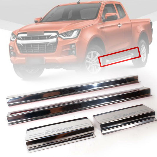Scuff Plate Door Sill Chrome Trim For Isuzu D-max Pickup Space cab 2020-2021