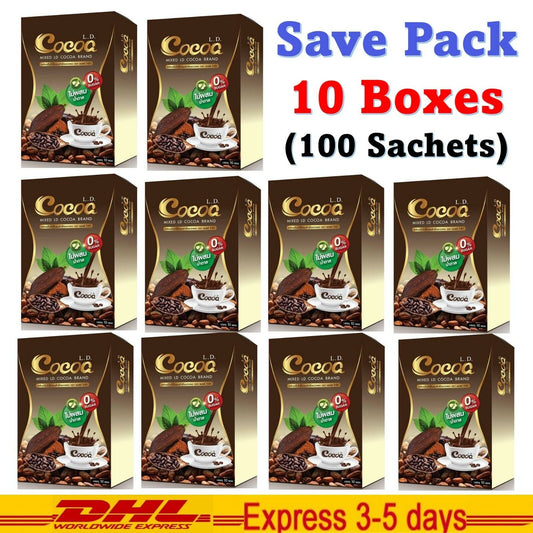 10x LD Cocoa Weight Control Drink Fiber Block Flour Fat Sugar 10 Sachets / Box