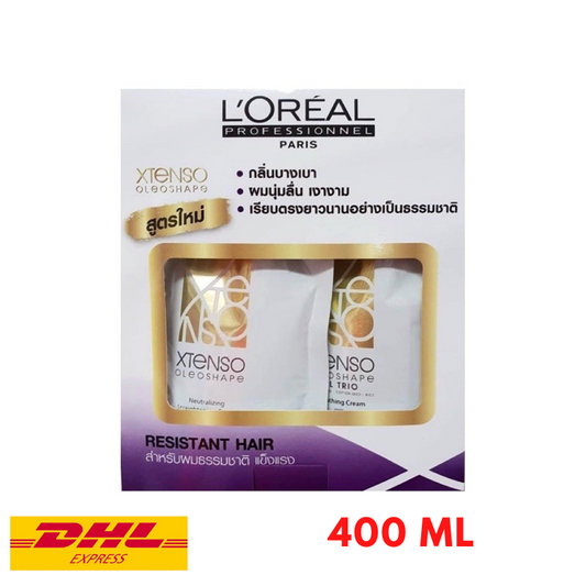 L'Oreal X Tenso Permanent Hair Straightener Kit Resistant Hair Oleoshape 400ml