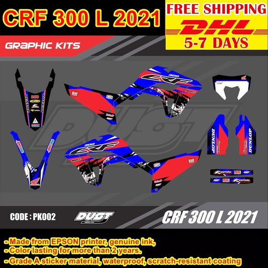 Motocross Graphics Stickers Kit for Honda CRF 300 L 2021 Whole Bike Decals PK002