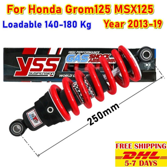 S21 Rear Gas Shock For Honda Grom 125 MSX DTG Suspension YSS MB302-250P-19 New